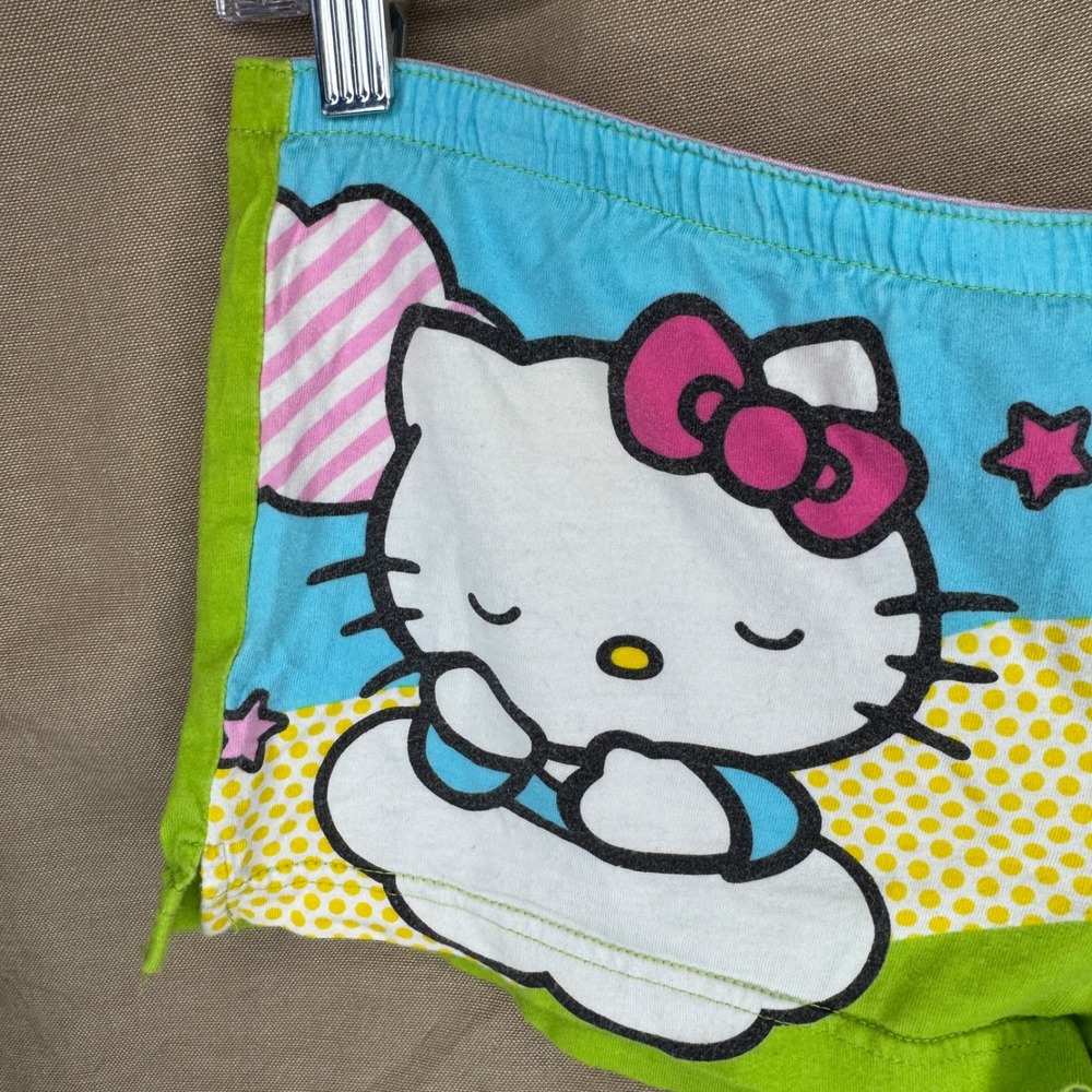 Hello Kitty Sanrio Dream With Me Pajama Shorts Green Blue Y2K Kawaii Small 2007 - Picture 2 of 6
